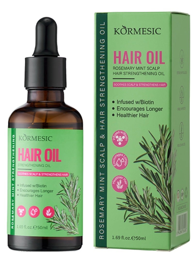 Hair Oil Rosemary Mint Scalp Hair Strengthening oil 50ml Rosemary Essential Oil for Hair Growth