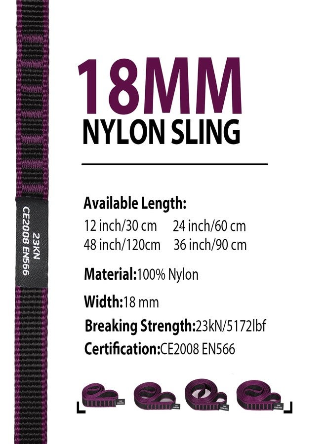 KLYTORX 18mm Nylon Climbing Sling Runner 23KN CE2008/EN566 Certified - Webbing Straps for Outdoor Rock Climbing, Rappelling, Swing, Yoga Hammock etc30cm/ 12inch |Pack of 1（Purple） - Image 2