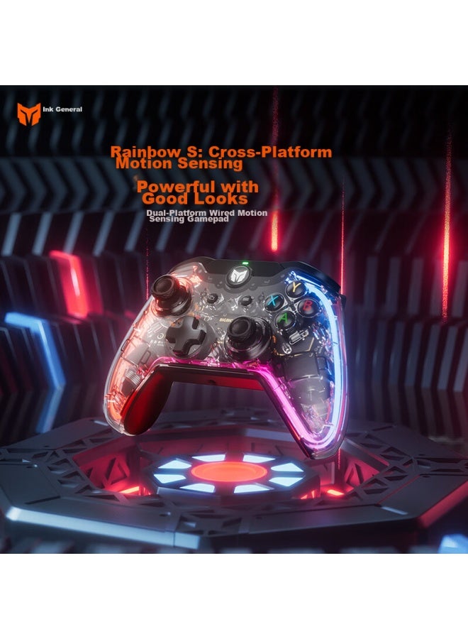 Ink will Mojiang Rainbow S Elite Wired Game Controller With Motion Sensing Macro Switch/pc/steam/ios Controller For Elden Ring, Horizon Forbidden West, Zelda - Image 1