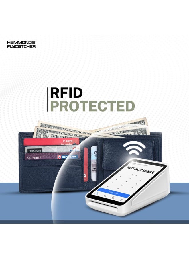 HAMMONDS FLYCATCHER Leather Wallet, RFID Protected, Bi-Fold, 4 Card Slots, Coin Pocket, Hidden Pockets - Image 3