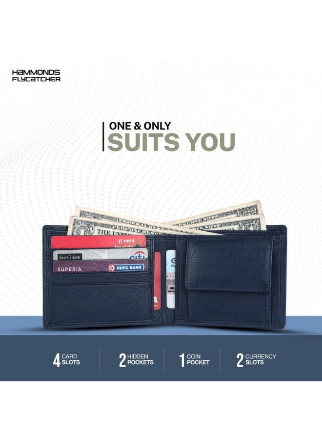 HAMMONDS FLYCATCHER Leather Wallet, RFID Protected, Bi-Fold, 4 Card Slots, Coin Pocket, Hidden Pockets - Image 4