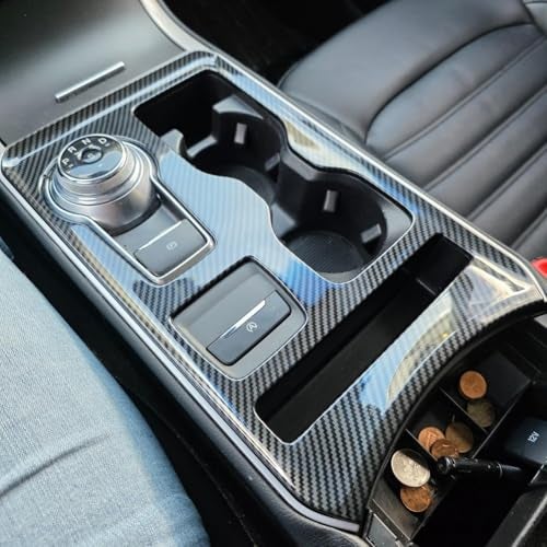 Kolya for 2019 2020 2021 2022 2023 2024 Ford Edge Accessories Center Console Gear Shift Panel Cover Water Cup Holder Trim Cover (Carbon Style) - Image 5