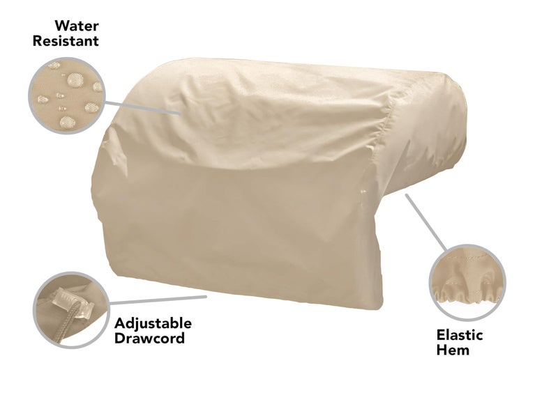 Covermates Classic Built-in Grill Cover â€“ All-Weather Water-Resistant Outdoor BBQ Cover with Elastic Hem, Heavy Duty Vinyl Protection for Outdoor Kitchens, 42W x 28D x 14H, Classic Tan - Image 1
