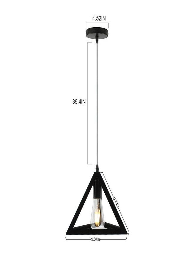 VILRO E 27 Upto 30 Watts Triangle Metal Light Black for Home and Kitchen,Bedroom, Living Room,Decorative Bear Bar, Hall Daining Room Wall Hanging (Pack of -1) - Image 2