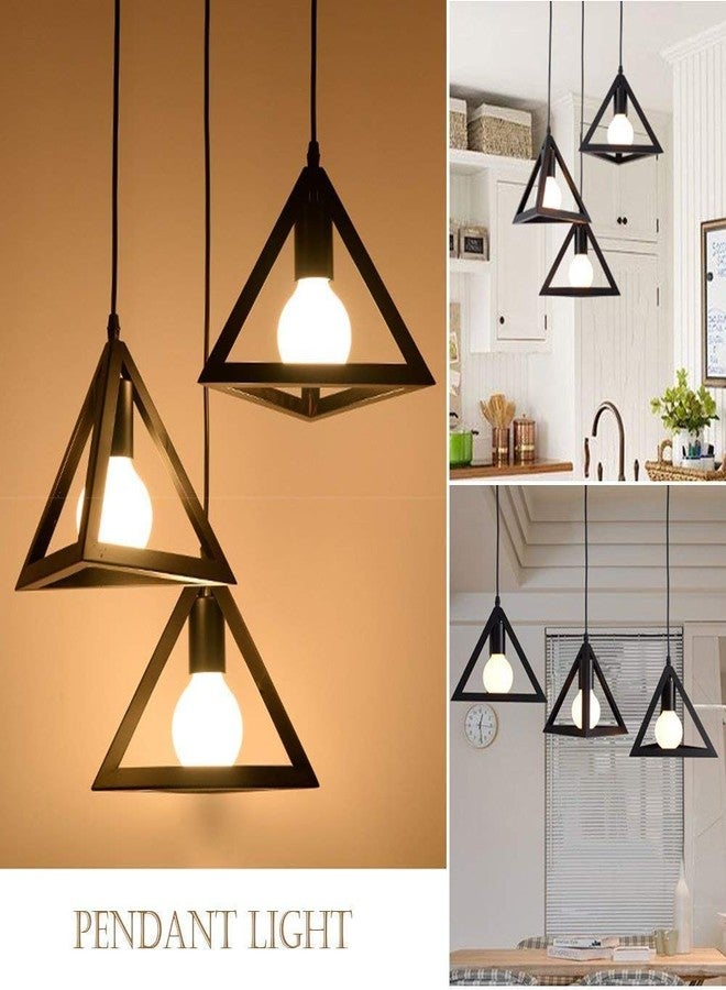 VILRO E 27 Upto 30 Watts Triangle Metal Light Black for Home and Kitchen,Bedroom, Living Room,Decorative Bear Bar, Hall Daining Room Wall Hanging (Pack of -1) - Image 3