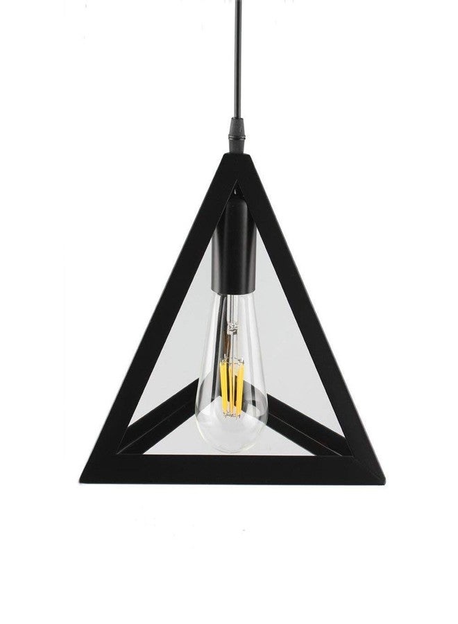 VILRO E 27 Upto 30 Watts Triangle Metal Light Black for Home and Kitchen,Bedroom, Living Room,Decorative Bear Bar, Hall Daining Room Wall Hanging (Pack of -1) - Image 1