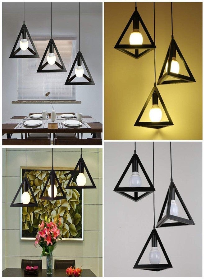 VILRO E 27 Upto 30 Watts Triangle Metal Light Black for Home and Kitchen,Bedroom, Living Room,Decorative Bear Bar, Hall Daining Room Wall Hanging (Pack of -1) - Image 5