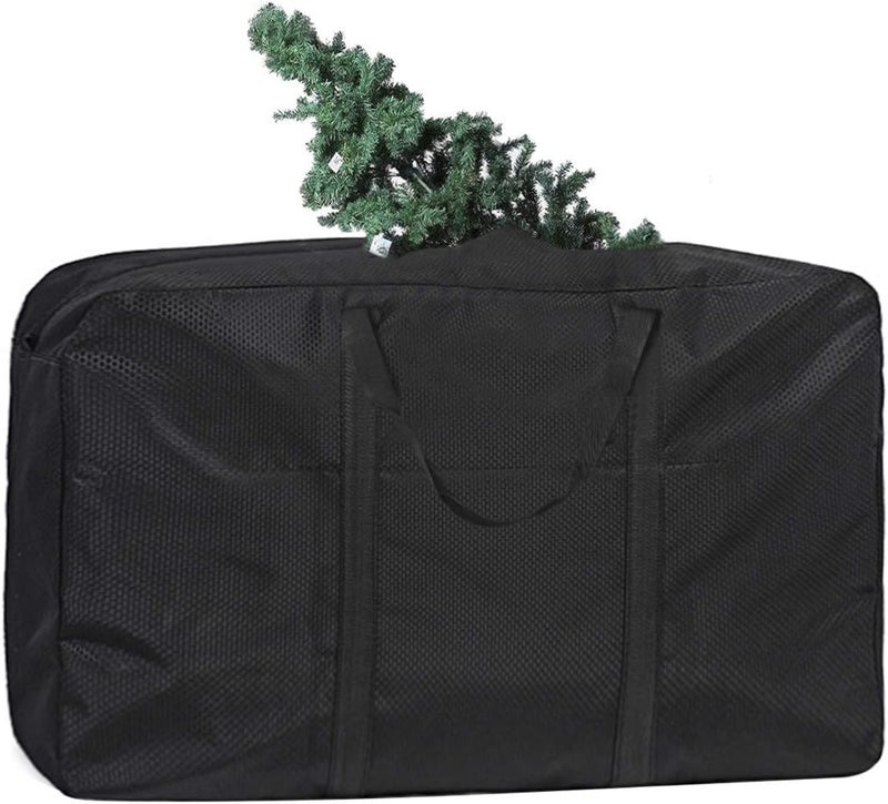Fakeface Extra Large Handy Storage Bag Waterproof Heavy Duty Oxford Travel Luggage Caddy Organizer Foldable Quilt Blanket Laundry Bag Weekender Duffel Space Saver Bag with Web Handle (Black, 160L) - Image 2
