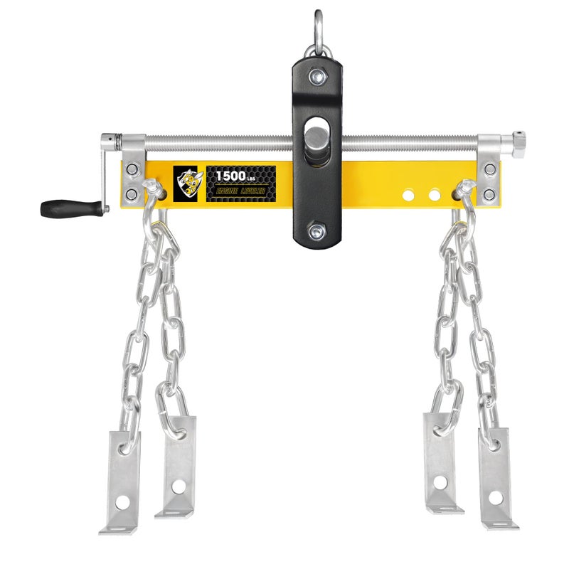 YELLOW JACKET Engine Leveler 1500lbs Steel Engine Hoist Shop Crane with Ball Bearing and Adjustable Handle