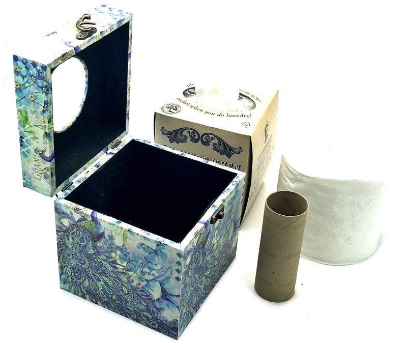 Bellaa 28304 Peacock Tissue Holder Paisley Decorative Vintage Design Square Hinged Refillable Box Cover - Image 4