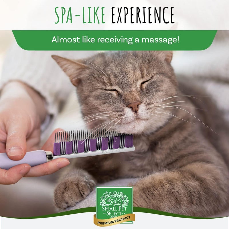 Small Pet Select - Hair Buster Comb for Rabbits, Cats and Dogs, Metal Pet Comb for Shedding and Detangling, Grooming Tool for Small Pets with Long and Short Fur - Image 4