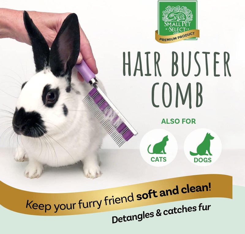 Small Pet Select - Hair Buster Comb for Rabbits, Cats and Dogs, Metal Pet Comb for Shedding and Detangling, Grooming Tool for Small Pets with Long and Short Fur - Image 2