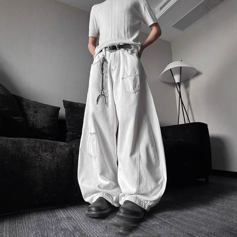 Unisex Classic Denim Jeans Loose Fit Daily Outdoor Wear - Image 1