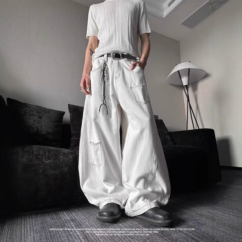 Unisex Classic Denim Jeans Loose Fit Daily Outdoor Wear - Image 5