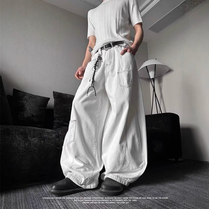 Unisex Classic Denim Jeans Loose Fit Daily Outdoor Wear - Image 3