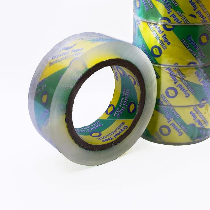 6 Roll Strong Crystal Adhesive Tape (Slotep) High Quality â€“ 120m x 4.2cm, Super Strong Adhesive for Packaging & Shipping, Waterproof & High Adhesion - Image 1