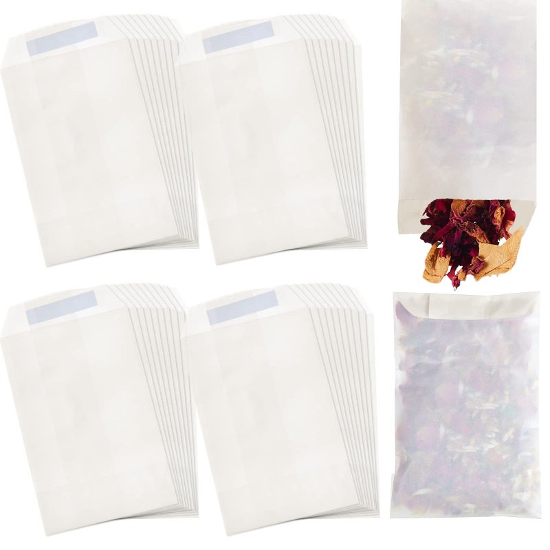 Tenare Tenare 100 Pcs Glassine Bags Peel Resealable Glassine Envelopes Small Paper Confetti Bags Flap Open Top Wax Melt Packaging Wedding Favours for Flowers Seed Candle (70 x 105 mm) - Image 1