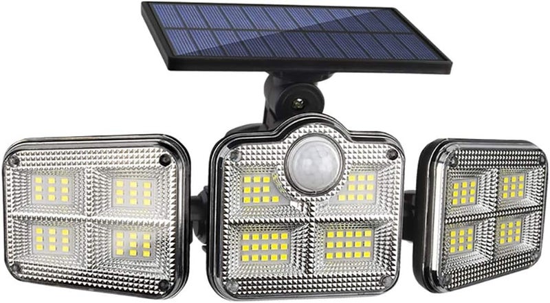 ويوبلز مصابيح شمسية، 122 مصباح LED، 2400 مللي أمبير، مصباح أمان شمسي، زاوية إضاءة واسعة 120 درجة، مقاوم للماء بمعيار IP65، يعمل بالطاقة الشمسية مع خاصية استشعار الحركة - Image 1