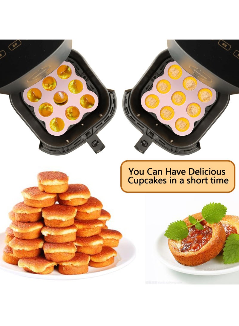 KASTWAVE KASTWAVE Silicone Air Fryer Egg Pan Set - Non-Stick Baking Muffin/Cupcake Pan for Hamburger, Fried Egg, Tart & Dessert - Reusable, 2 Pcs - Image 4