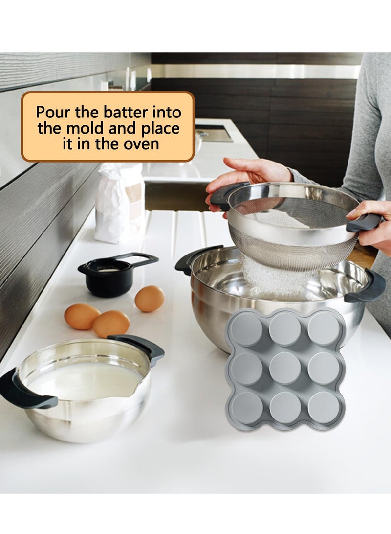 KASTWAVE KASTWAVE Silicone Air Fryer Egg Pan Set - Non-Stick Baking Muffin/Cupcake Pan for Hamburger, Fried Egg, Tart & Dessert - Reusable, 2 Pcs - Image 3