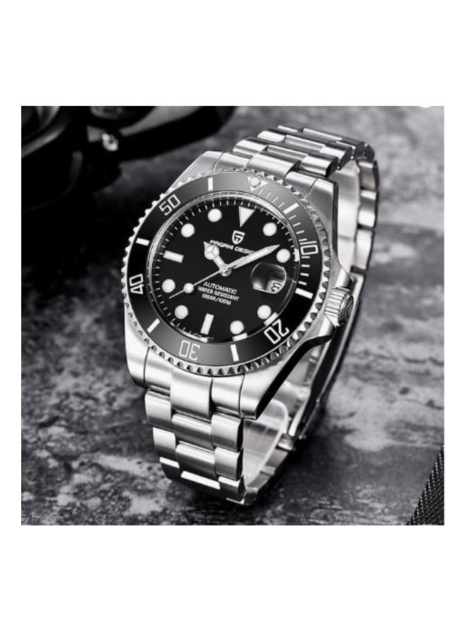 Pagani Design PD-1639 Men's Watch Japanese Automatic Mechanical 43mm Sport Waterproof Stainless Steel Sapphire Glass Wrist Watch (Black Dial and Black Bezel) - Image 2