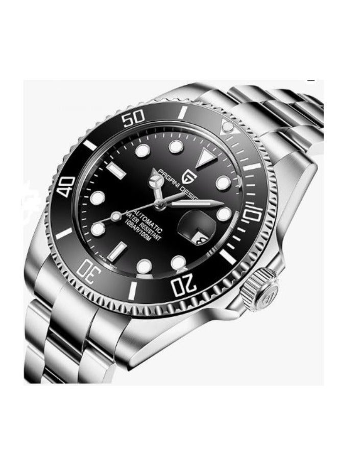 Pagani Design PD-1639 Men's Watch Japanese Automatic Mechanical 43mm Sport Waterproof Stainless Steel Sapphire Glass Wrist Watch (Black Dial and Black Bezel) - Image 4