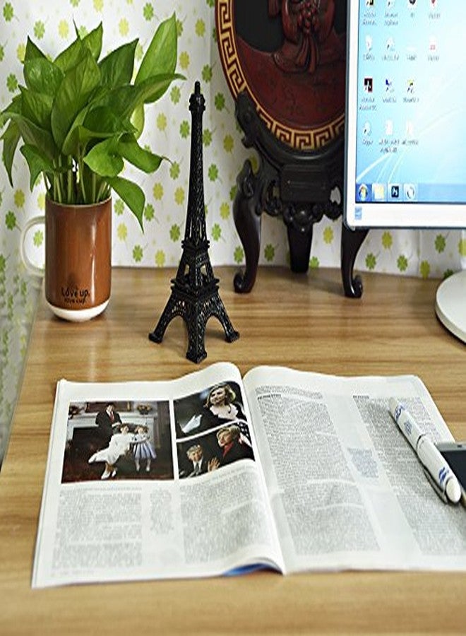 ESHATO Black Metal Eiffel Tower Statue, 7inch Decorative Figurine Replica Stand Holder for Cake Topper Table Decor Gift Party Home Decoration - Image 3