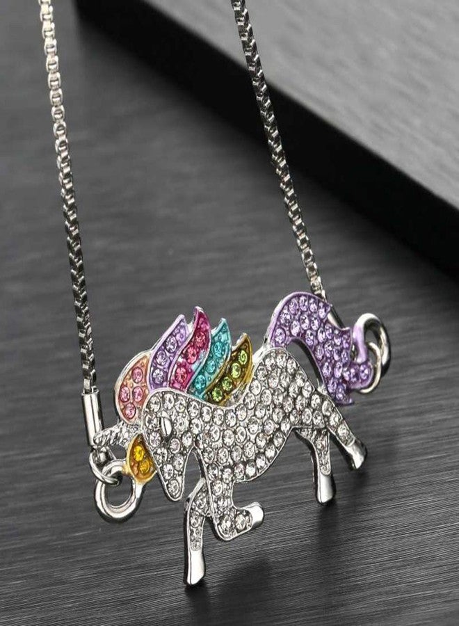 ALoveSoul Silver Tone Little Princess Rainbow Unicorn Bracelet Ladies Fashion Bracelets Gift for Women - Image 5
