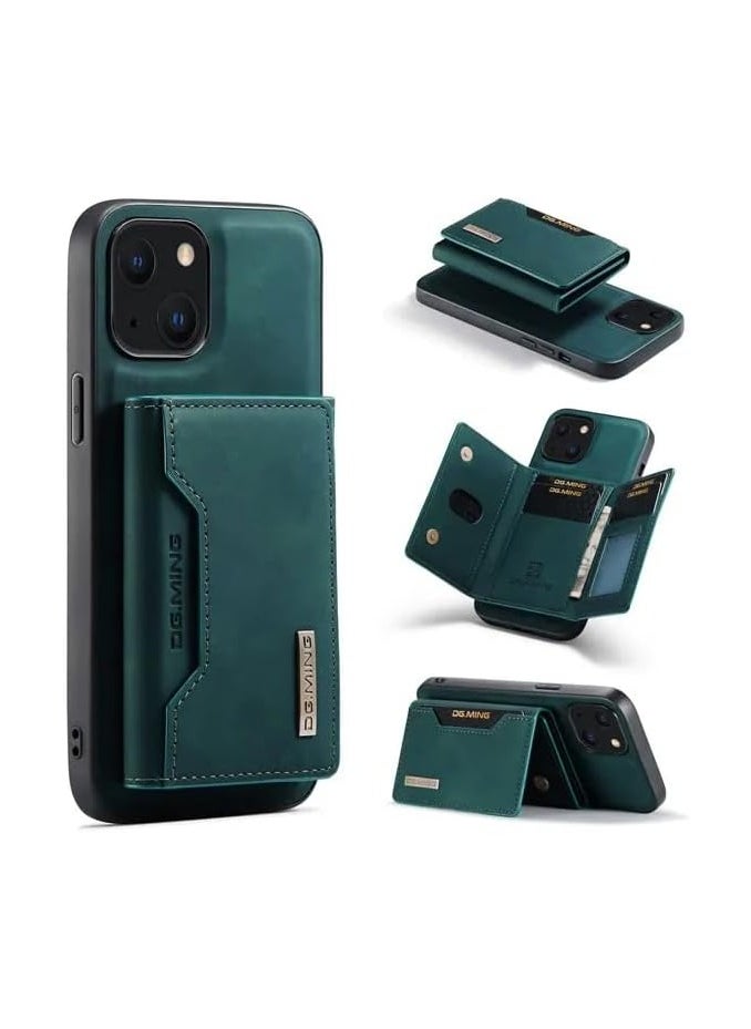 DGMING - DGMING For iPhone 14 Leather Case DG. MING Premium Back Wallet Case (Blue) - Image 1