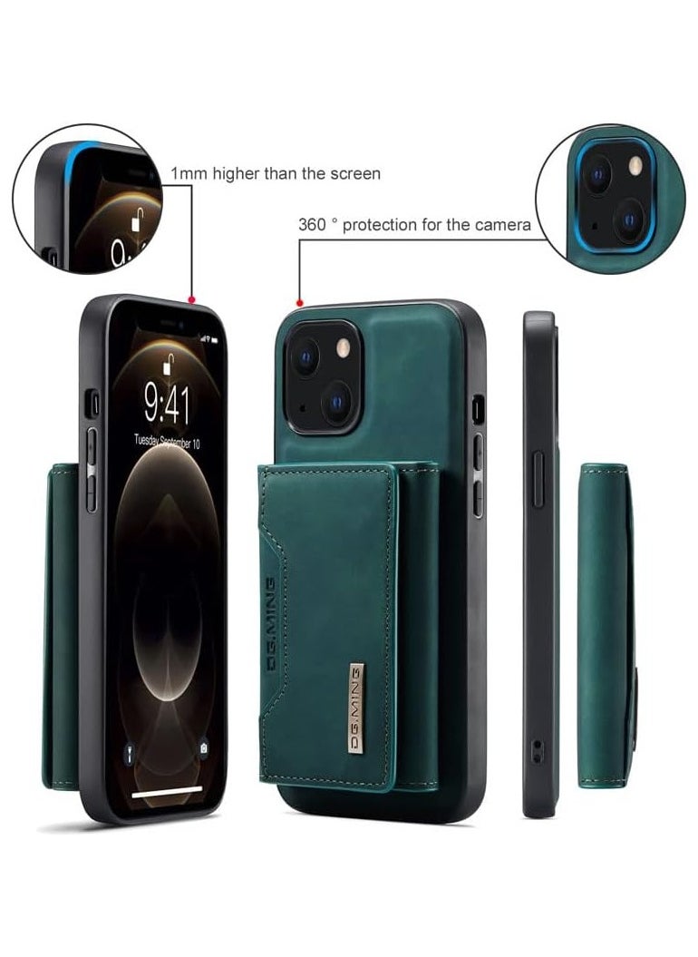 DGMING - DGMING For iPhone 14 Leather Case DG. MING Premium Back Wallet Case (Blue) - Image 1