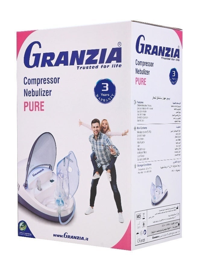 Granzia Pure Compressor Nebulizer – Steam Inhaler Machine for Adults & Kids – With Medicine Cup, Adult & Child Masks - Image 4