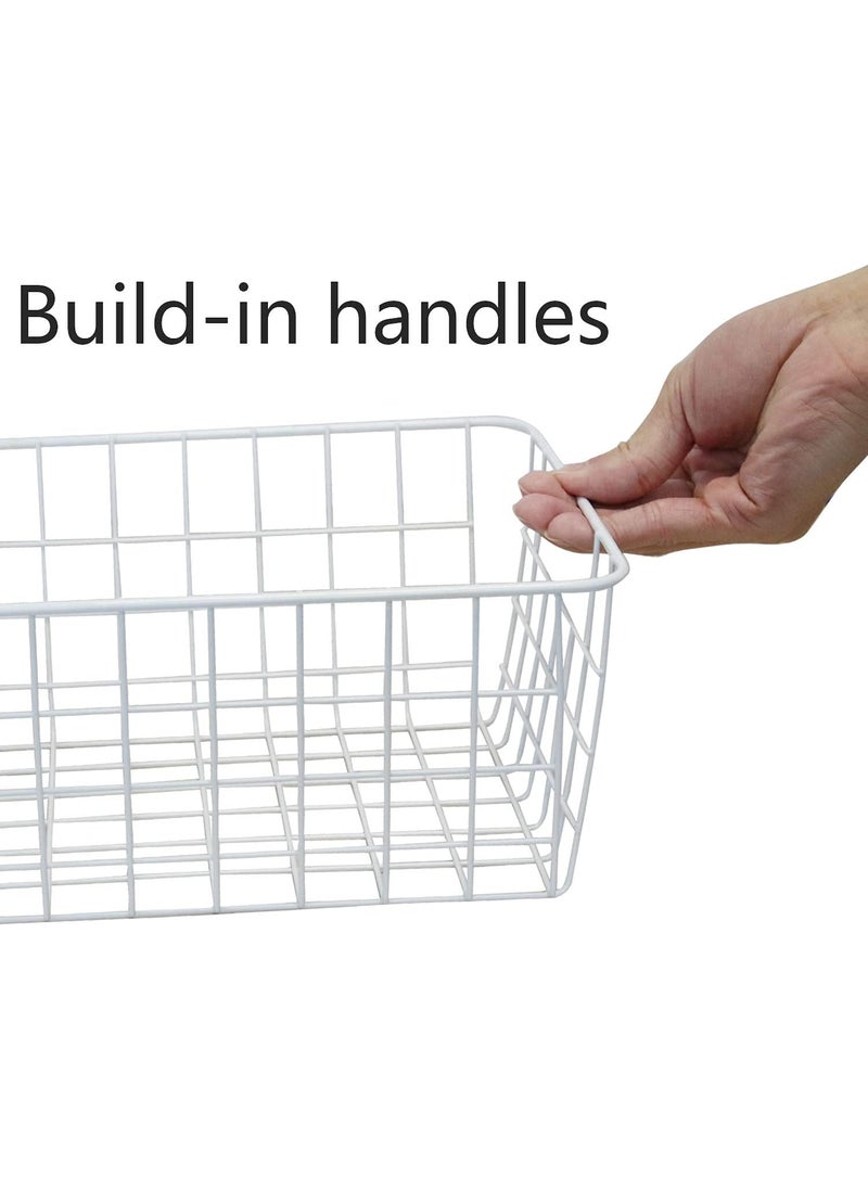 SHIOK DECOR SHIOK DECOR 6 Pack Wire Baskets for Storage Pantry Metal Organizing Storage Bins Baskets for Kitchen Cabinets Bathroom Countertop Closets white 10x10x55 inch  - Image 4