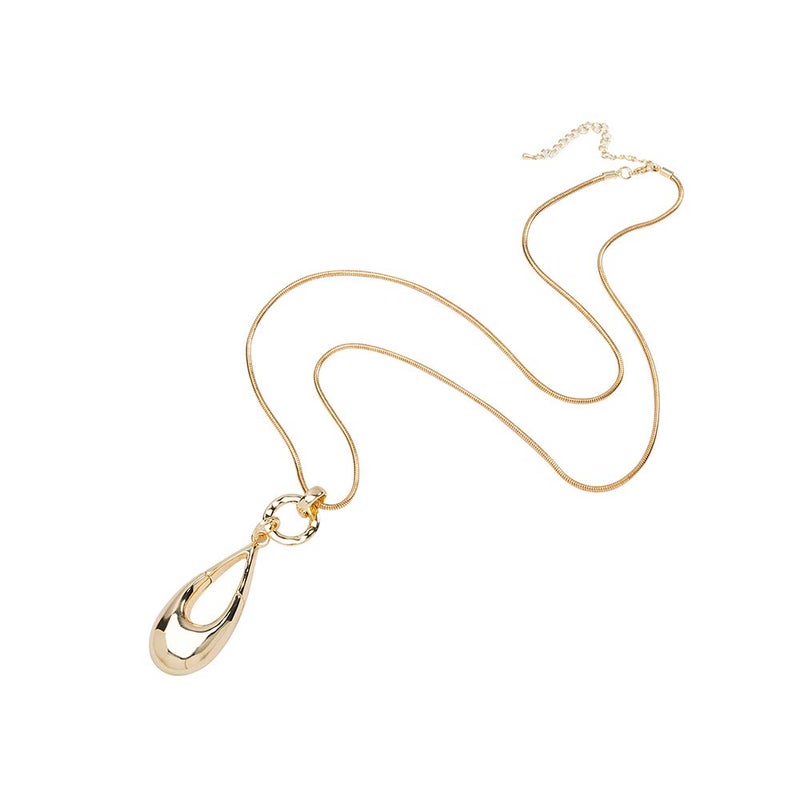welbijoux Long Necklaces for Women Waterdrop Pendant Sweater Layered Y Statement Bohemian Silver Chain Necklace with Gifts Box Jewelry (GOLD) - Image 4