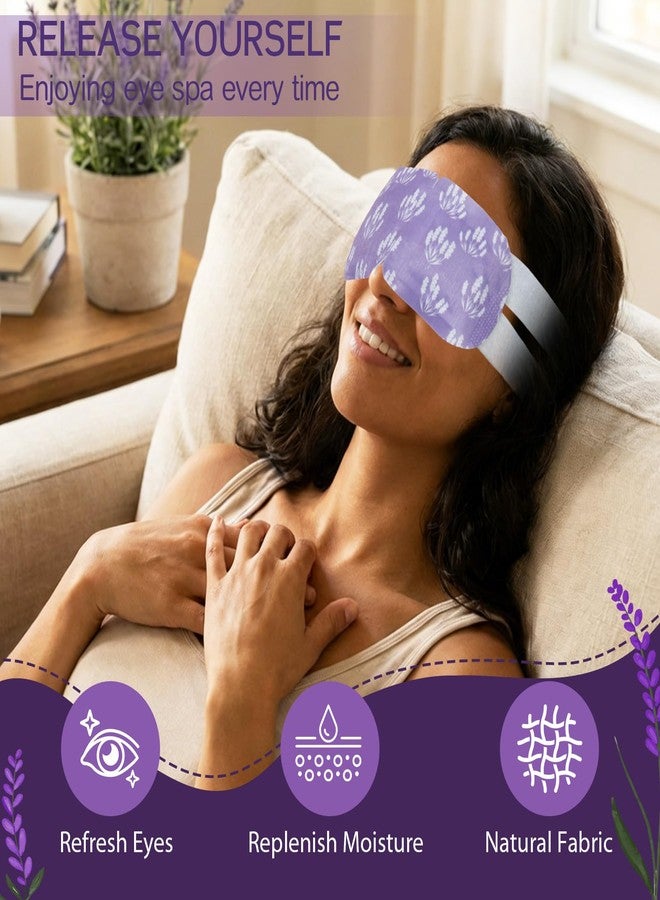 Croloose 50 Pcs Steam Eye Masks for Dry Eyes Lavender Self Heated Steam Warm Eye Mask Heated Disposable Eyes Masks for Dark Circles, Puffy, Relief Stress, Fatigue Relaxation Gifts - Image 2