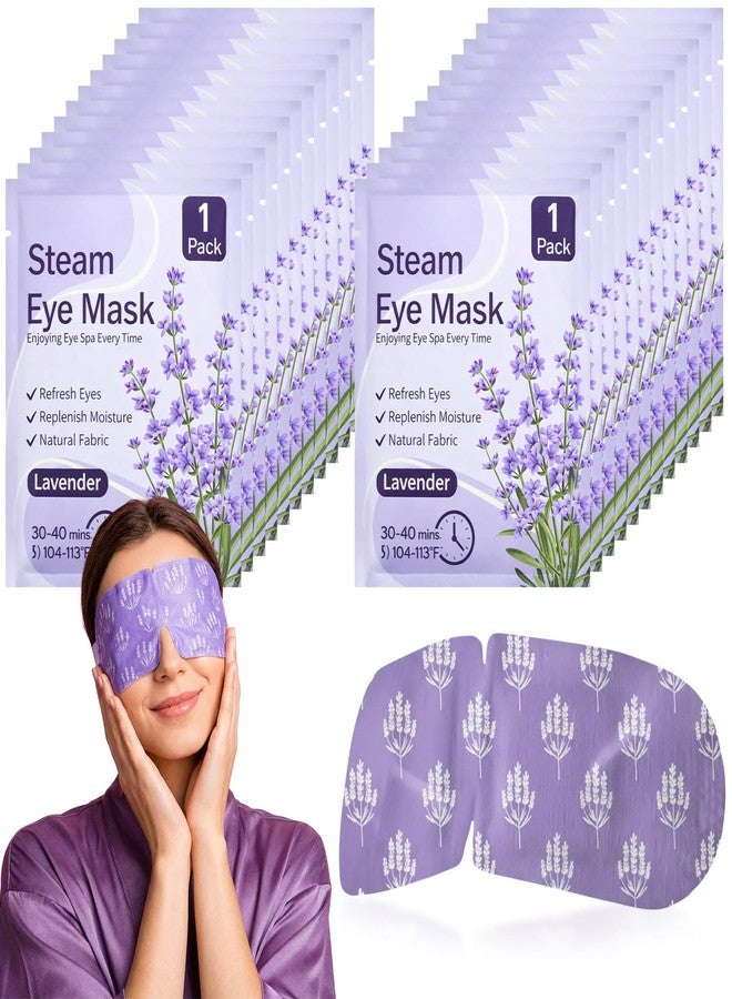 Croloose 50 Pcs Steam Eye Masks for Dry Eyes Lavender Self Heated Steam Warm Eye Mask Heated Disposable Eyes Masks for Dark Circles, Puffy, Relief Stress, Fatigue Relaxation Gifts - Image 1
