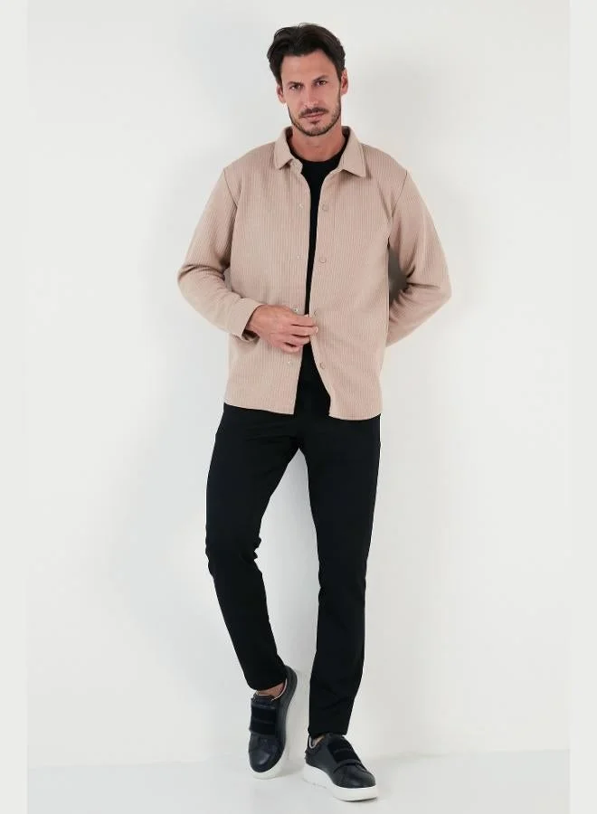 Buratti  Buratti Ribbed Snap Button Relaxed Fit Shirt Men's SHIRT 5905510 for Men | Best Price UAE