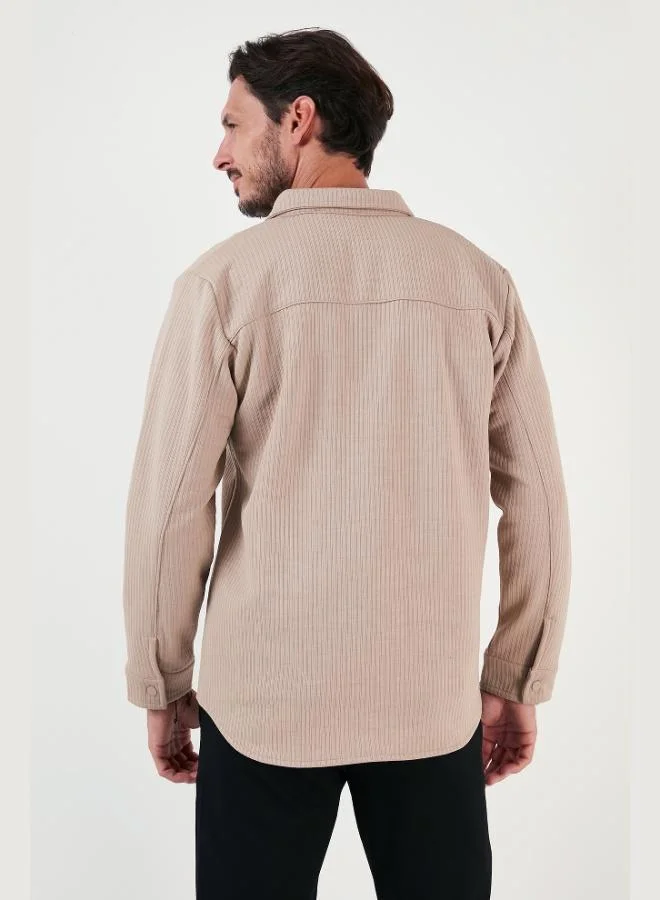 Buratti  Buratti Ribbed Snap Button Relaxed Fit Shirt Men's SHIRT 5905510 for Men | Best Price UAE