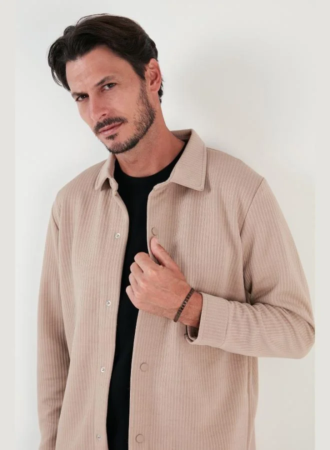 Buratti  Buratti Ribbed Snap Button Relaxed Fit Shirt Men's SHIRT 5905510 for Men | Best Price UAE