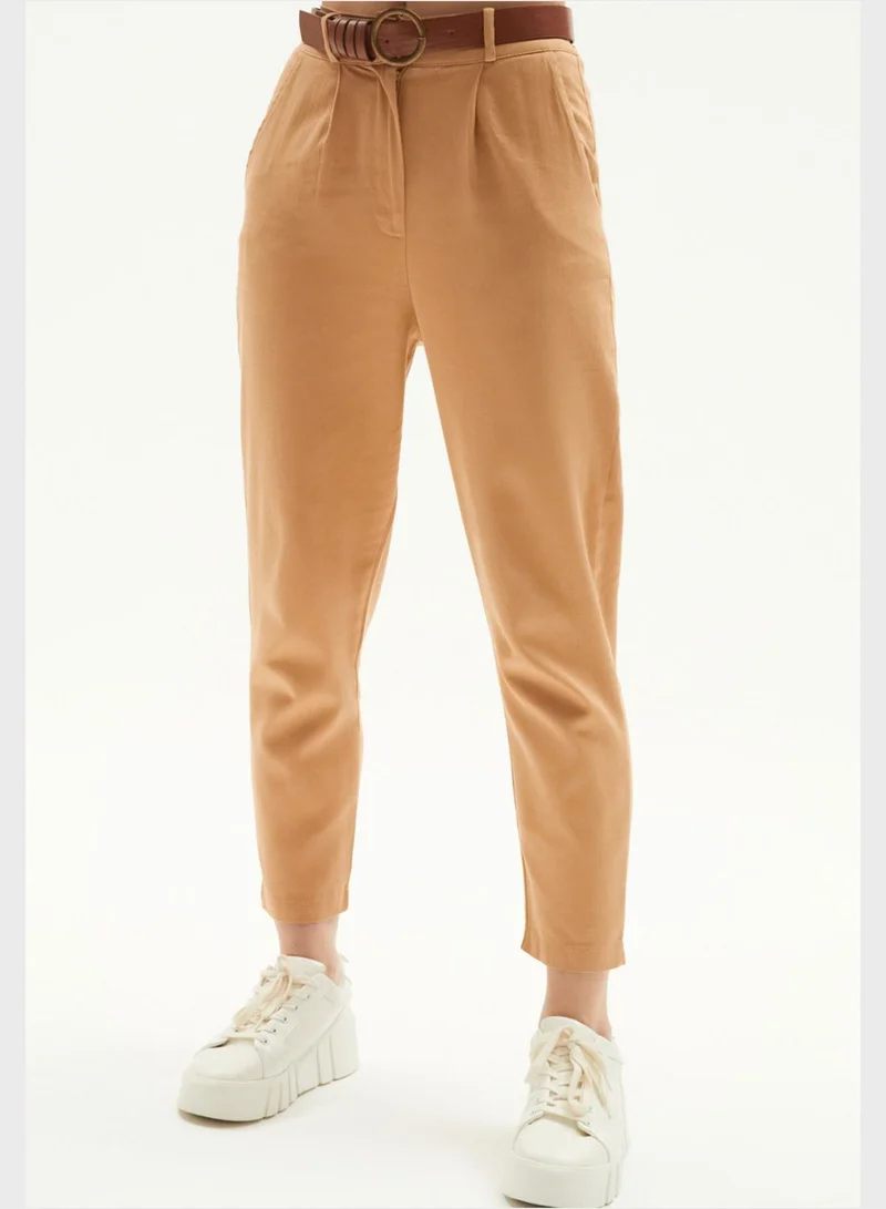 JUNE Belted High Waist Pants