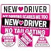 BETANAS Student New Driver Sticker Pack 5 Pieces Vinyl Waterproof UV Printed Funny Car NonMagnetic Stickers for Girl Men Women Gift Birthday Decals Sign for Cars Windows Bumper - Image 2