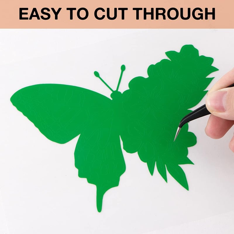 HTVRONT Green Permanent Vinyl, 12" x 40 FT Green Adhesive Vinyl Roll for All Cutting Machine, Silhouette, Cameo Cutters, Signs, Scrapbooking, Craft, Die Cutters (Glossy Green) - Image 3
