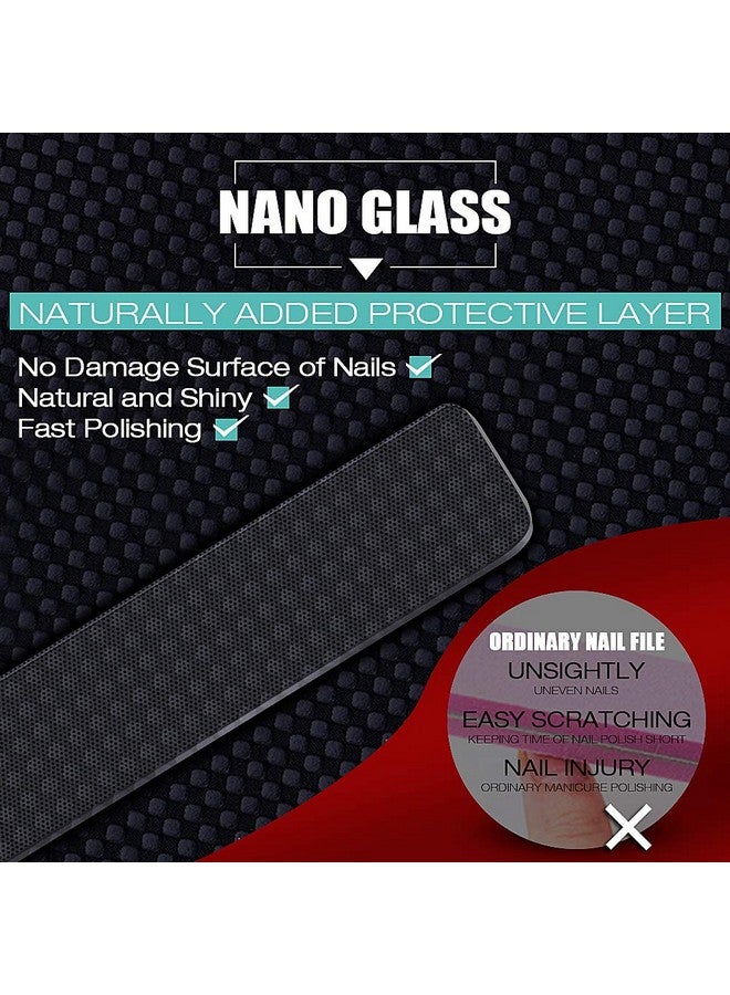 درمود مبرد أظافر زجاجي - مبرد أظافر زجاجي متطور مكون من قطعتين للأظافر الطبيعية، ومبرد أظافر نانوي، وملمع كريستالي مع حقيبة، ومجموعة أدوات مانيكير احترافية للعناية بالأظافر الأكريليكية للنساء والفتيات - Image 4