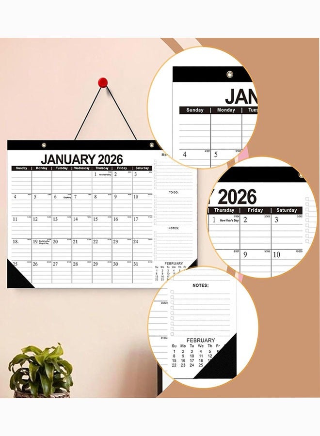 2026 Desk Calendar - Wall Calendar from Jan. 2026 to Jun. 2027, Large 17" x 12" Desktop Monthly Calendar with Clear Waterproof Cover for Home School Office Desk Top Organizing - Image 4