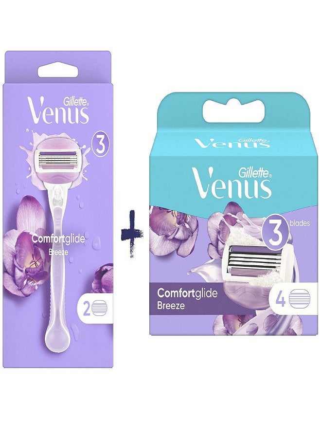 Venus - Gillette Venus Breeze Razor Blade Refill For Women 1 Handle Plus 6 Blade - Image 1