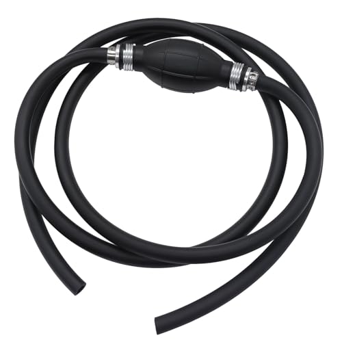 YSIL Marine Fuel Line Assembly 38 6FT Outboard Fuel Line Hose With Primer Bulb Nylon Braided For Boat Motor RVs Tractors And Caravans Steel Hose Clamps - Image 1