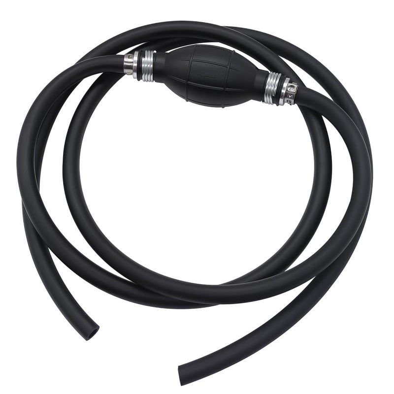 YSIL Marine Fuel Line Assembly 38 6FT Outboard Fuel Line Hose With Primer Bulb Nylon Braided For Boat Motor RVs Tractors And Caravans Steel Hose Clamps - Image 2