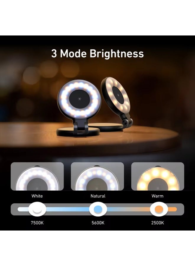 تيليسن C03 حلقة إضاءة سيلفي مغناطيسية للهواتف المحمولة مع مرآة وحامل قابل للتمديد وسطوع قابل للتعديل – متوافقة مع الهواتف الذكية - Image 5