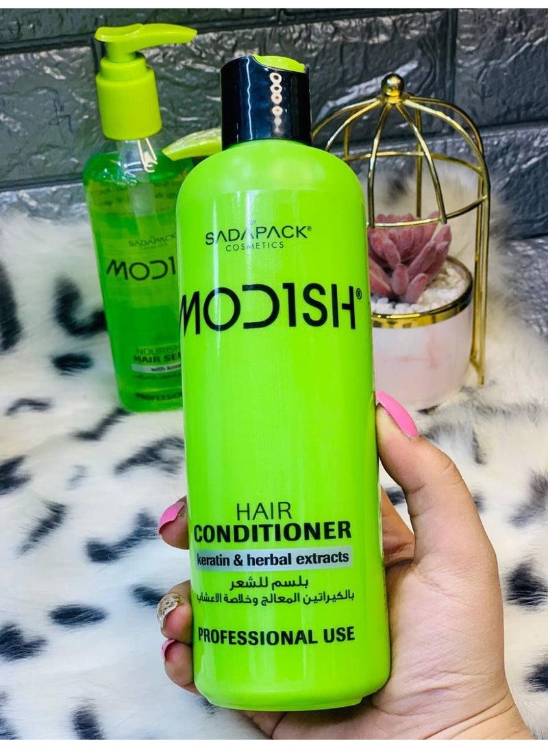 موديش بلسم مودش Modish بالكيراتين ومستخلصات الأعشاب ترطيب ونعومة ولمعان للشعر  سهل التسريح لجميع أنواع الشعر  صنع في لبنان  500 مل - Image 2