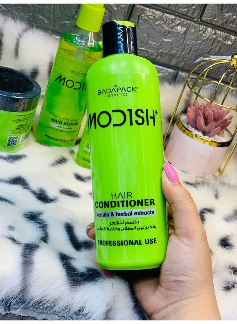 موديش بلسم مودش Modish بالكيراتين ومستخلصات الأعشاب ترطيب ونعومة ولمعان للشعر  سهل التسريح لجميع أنواع الشعر  صنع في لبنان  500 مل - Image 3