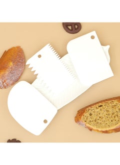 أداة جديدة لتقطيع الكريمات البلاستيكية ومكشطة الكيك DIY أداة محاكاة أدوات الخبز مكونة من ثلاث قطع متوفرة - اللون: أبيض - ks - 003 - 5